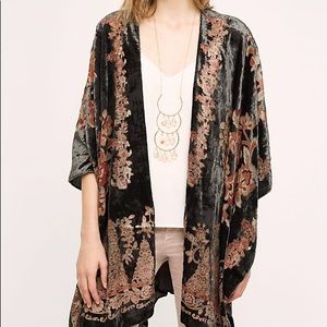 Anthropologie Velvet Jardin Kimono